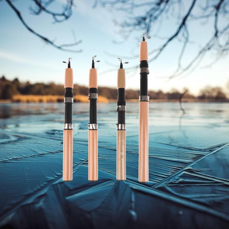 Fishing Rod Spinning - คันเบ็ดตกปลาน้ำแข็งแบบพกพา น้ำหนักเบา สำหรับตกปลาในฤดูหนาว แบบสปินนิ่งและแบบแคสติ้ง พร้อมอุปกรณ์ตกปลา