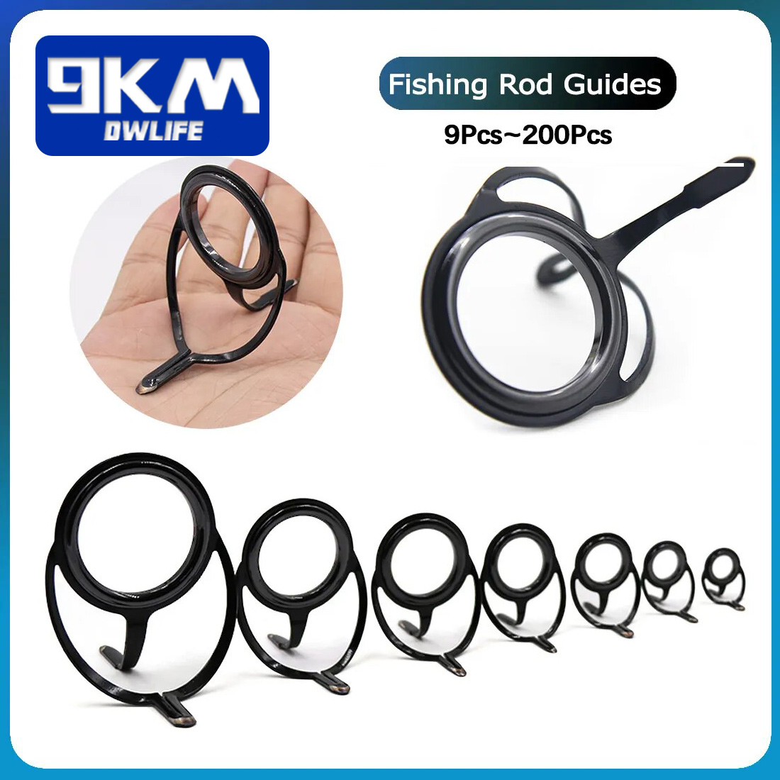 Fishing Rod Casting - ตกปลาRodชุดซ่อมSpinning Rod Buildingส่วนประกอบสแตนเลสหล่อตกปลาRod Guidesเปลี่ยนชุดTackle 4 ~