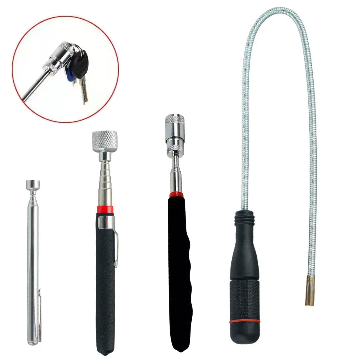 Fishing Rod Travel - แท่งแม่เหล็กแบบปรับได้, เครื่องมือแม่เหล็กแบบพกพาขนาดเล็กพร้อมแม่เหล็กแบบยืดได้สำหรับสกรู, น็อต และสลักเกลียว