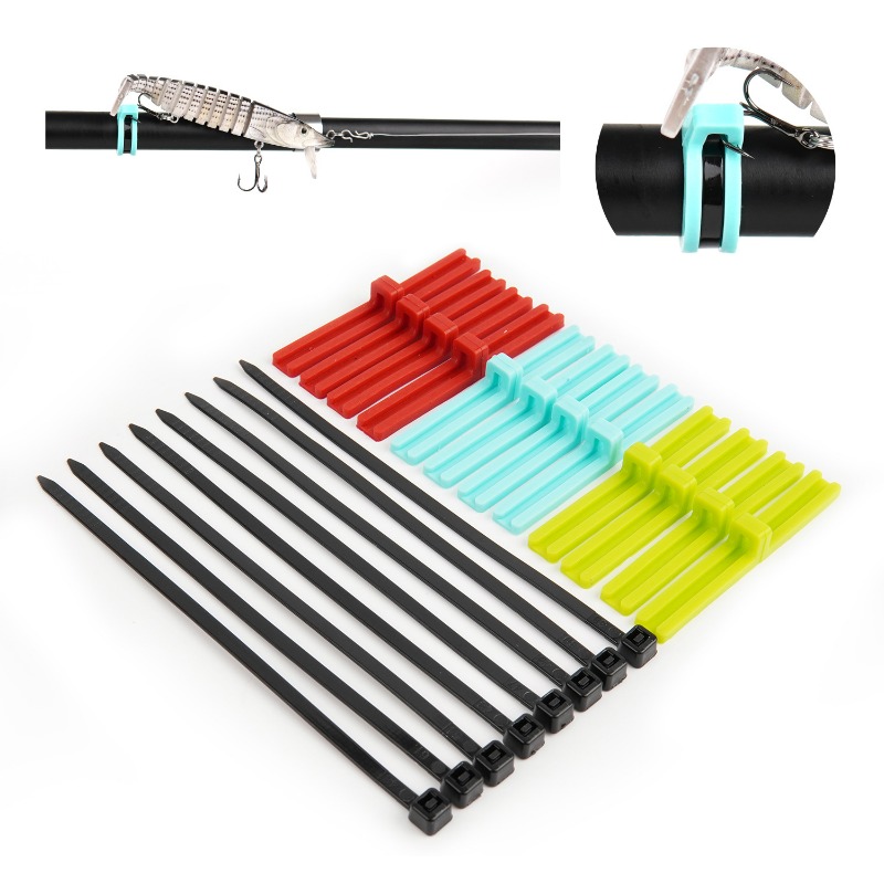 Fishing Rod Combo - ตะขอแขวนเหยื่อซิลิโคน ​ – ที่แขวนคันเบ็ดอเนกประสงค์สำหรับตกปลาขนาดเล็ก ที่ใส่เหยื่อสำหรับคันเบ็ดได้ถึง 12