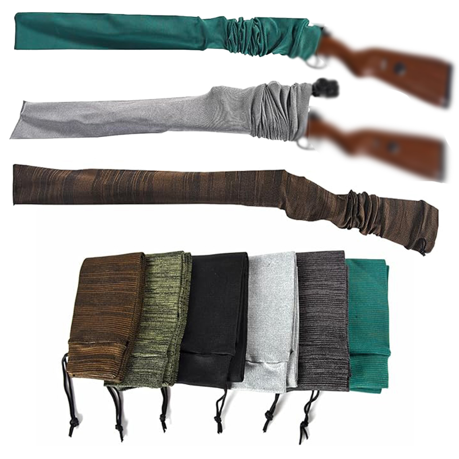 Fishing Rod Case - ปลอกปืนซิลิโคนกันกระแทก ปลอกปืนไรเฟิลโพลีเอสเตอร์ ปลอกป้องกันคันเบ็ดตกปลา กระเป๋าใส่ปืนสำหรับล่าสัตว์