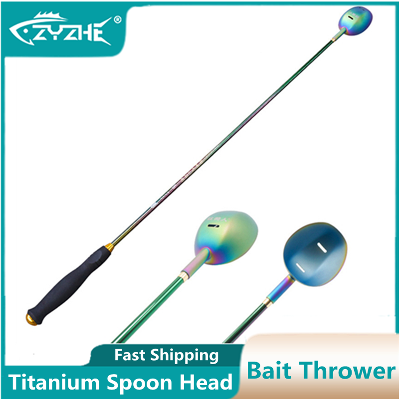Fishing Rod Carbon Fiber - ZYZHE เครื่องมือตกปลาแบบเหวี่ยงเหยื่อ หัวช้อนไทเทเนียม ตัวคันคาร์บอนไฟเบอร์ น้ำหนักเบาพิเศษ สำหรับตกปลาในน้ำเค็มและน้ำจืด