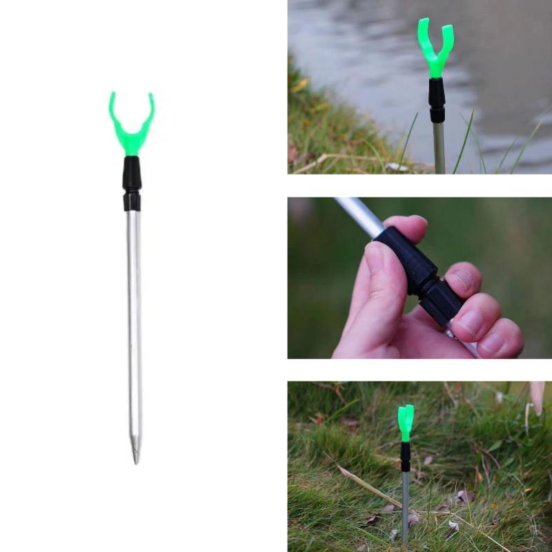 Fishing Rod Telescopic - ขาตั้งคันเบ็ดแบบยืดหดได้ ทำจากอลูมิเนียมอัลลอยด์ 1 ชิ้น โครงยึดคันเบ็ด แข็งแรง