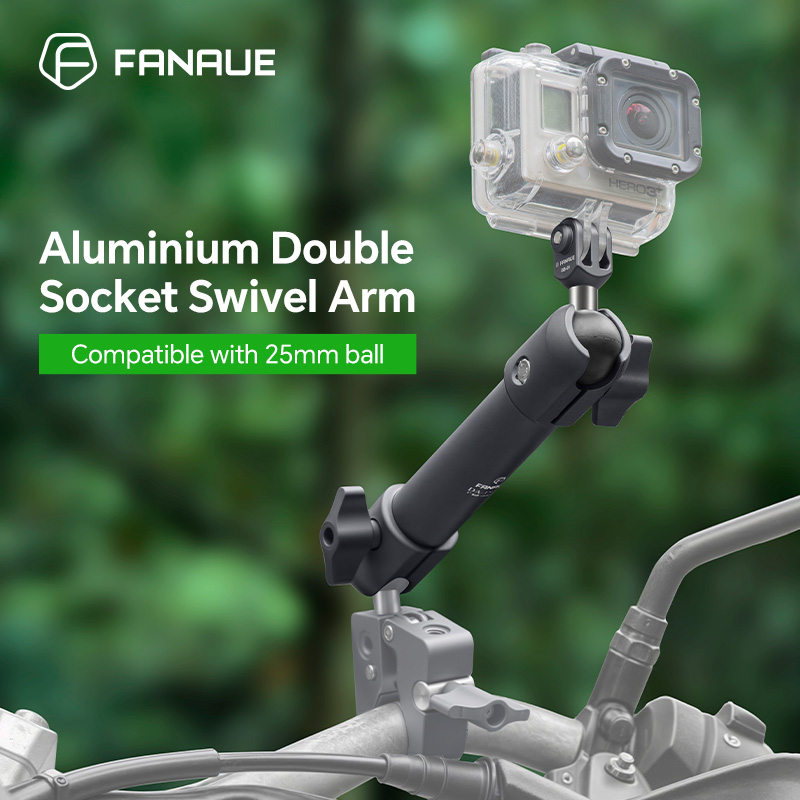 Fishing Rod Holder - FANAUE ที่วางโทรศัพท์รถจักรยานยนต์หัวบอลก้านเชื่อมต่อหมุนได้สองทาง 15 ซม. รองรับหัวบอลขนาด 25