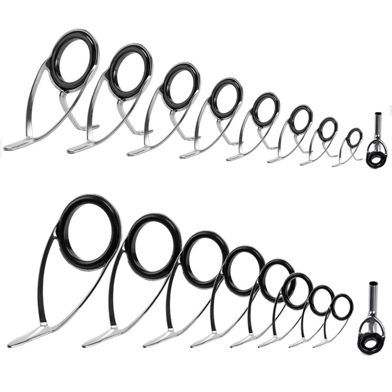 Fishing Rod Casting - ชุดซ่อมห่วงนำทางเบ็ดตกปลา9ชิ้น, แหวนเซรามิกสปินนิ่งการสร้างเสาตาใหม่ชุดเปลี่ยนอุปกรณ์ตกปลา