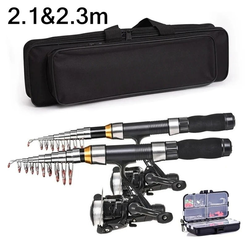 Fishing Rod Combo - ชุดคันเบ็ดตกปลา BRAVMAK 2.1/2.3 เมตร แบบยืดหดได้ พร้อมรอก