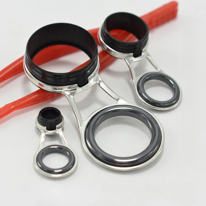 Fishing Rod Guide Replacement - ตกปลา Rod Guide แหวนสแตนเลสท่องเที่ยว Eye เซรามิคลวดแหวนตกปลา