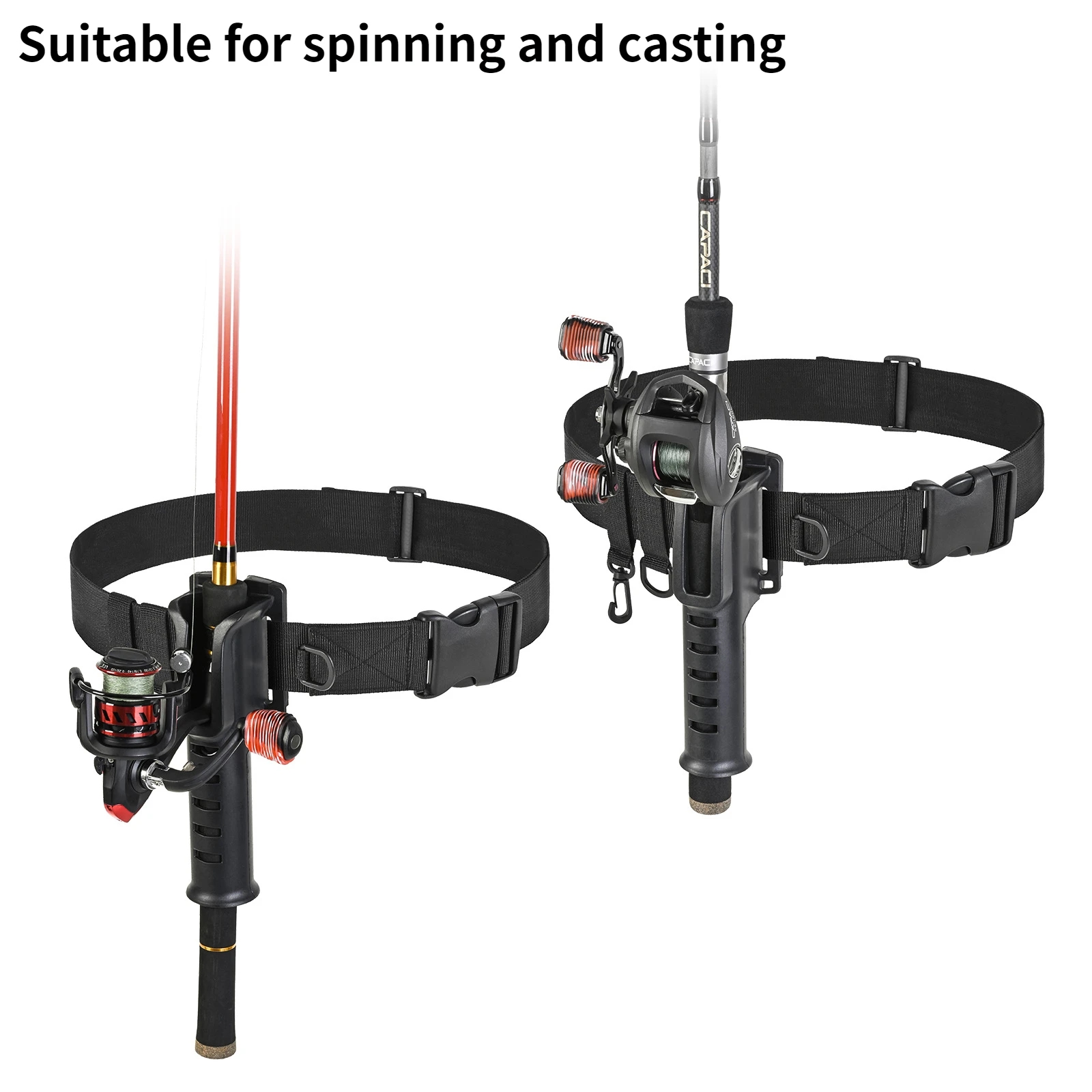 แขวนตกปลาเข็มขัดเอวผู้ถือ Rod  - Fishing Rod Spinning บทวิจารณ์และราคา