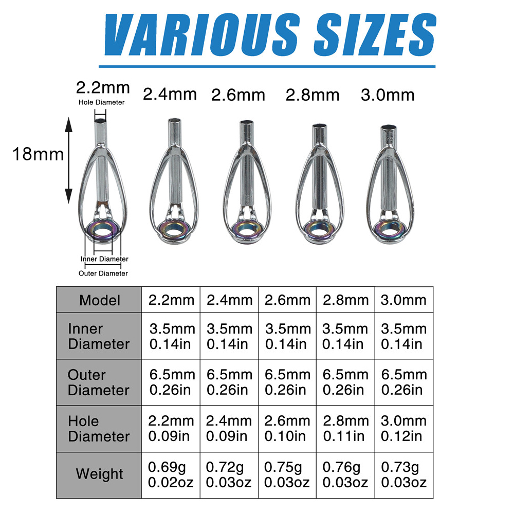 50/100PCS เบ็ดตกปลาเคล็ดลับซ่อ - Fishing Rod Tip Replacement บทวิจารณ์และราคา