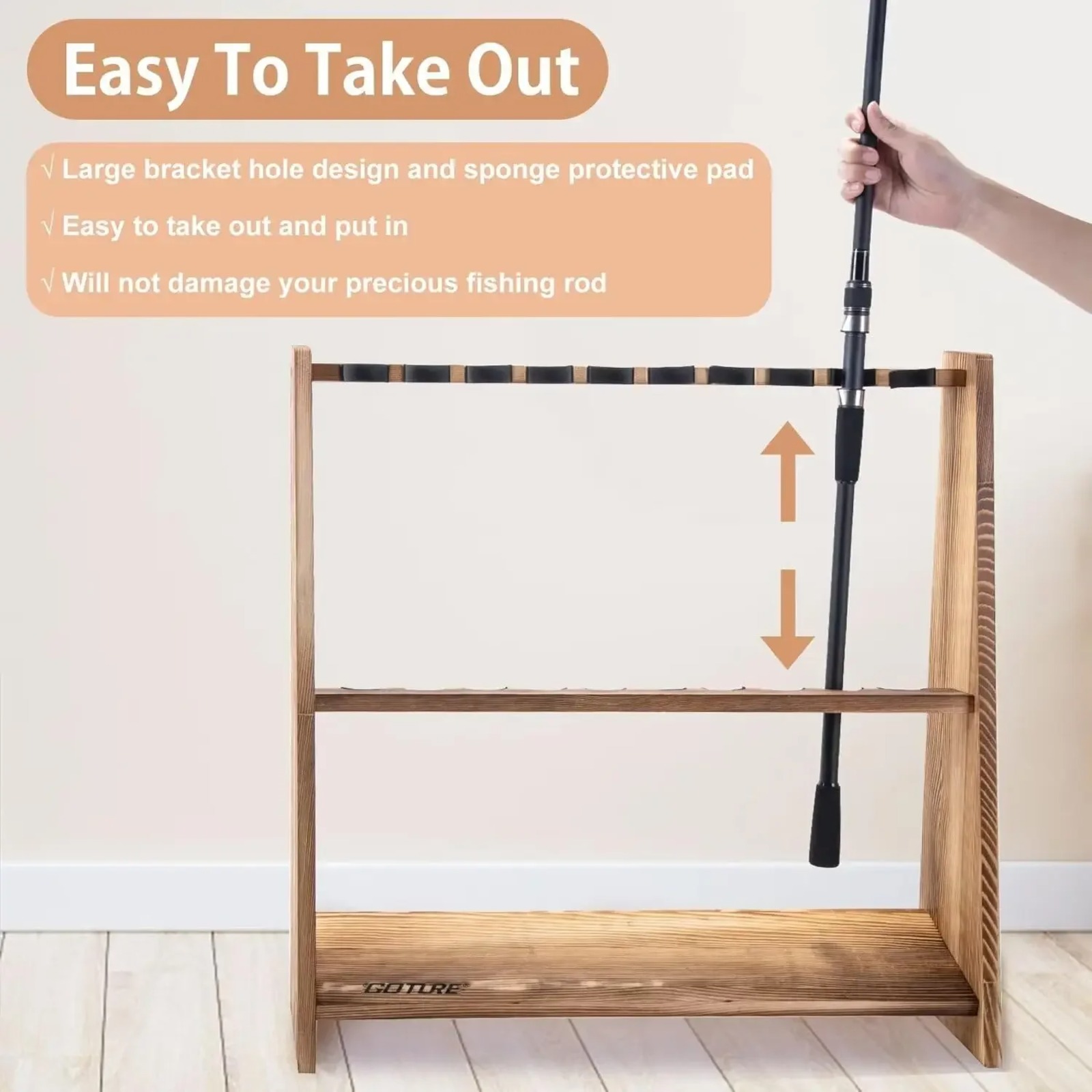 ชั้นวางคันเบ็ดตกปลา Goture ทำจ - Fishing Rod Rack บทวิจารณ์และราคา