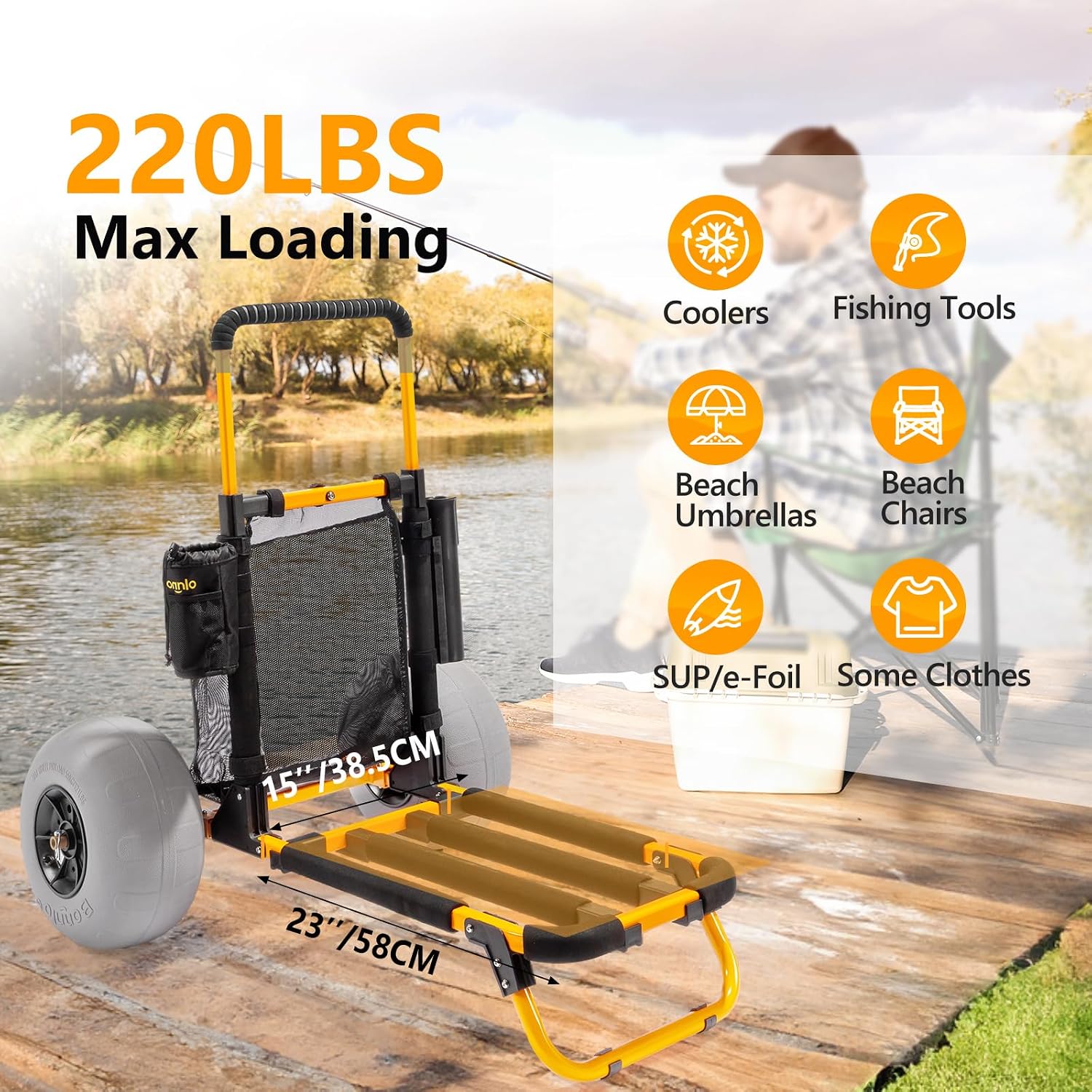 รถเข็นตกปลาชายหาด Bonnlo, รถเข - Fishing Rod Holder บทวิจารณ์และราคา