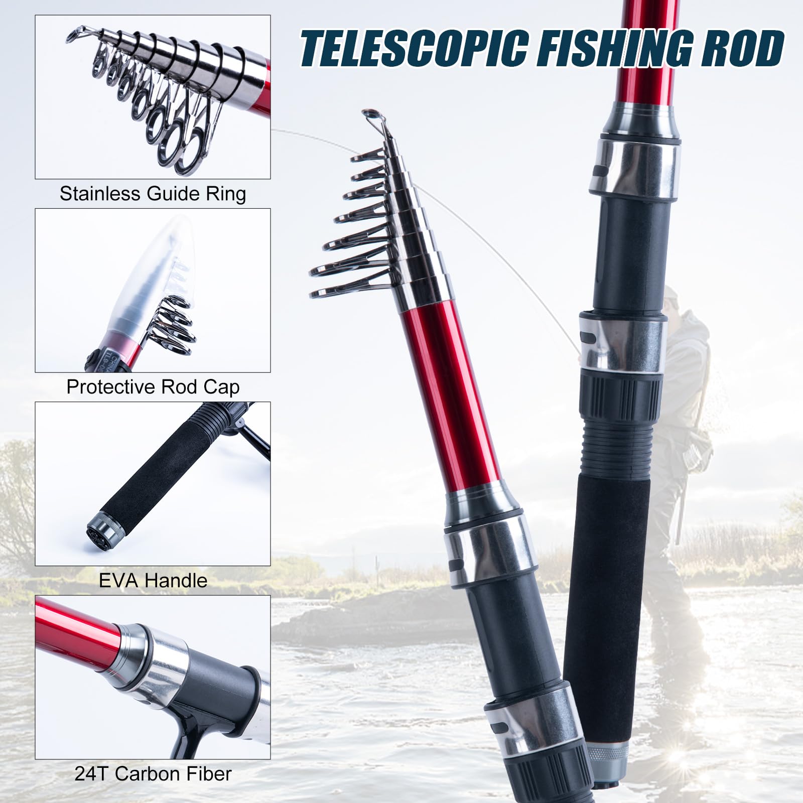 ชุดคันเบ็ดตกปลา Goture 2 ชิ้น  - Fishing Rod Combo บทวิจารณ์และราคา
