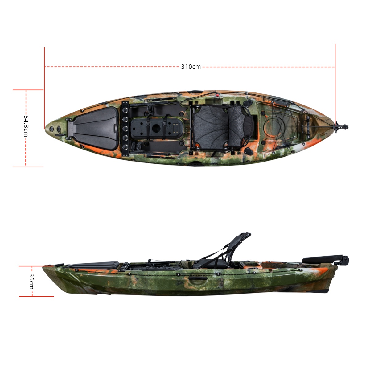 First-Class เดี่ยวตกปลา Kayak  - Fishing Rod Boat บทวิจารณ์และราคา
