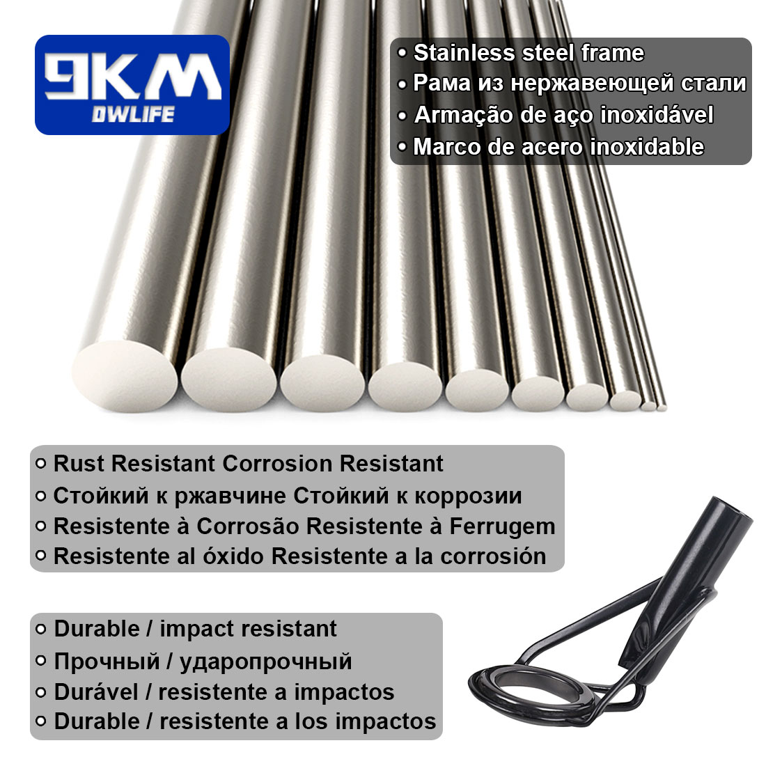 5 ชิ้นตกปลา Rod Tip Guides ชุด - Fishing Rod Tip Replacement บทวิจารณ์และราคา